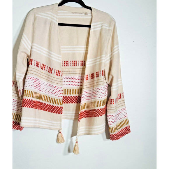 Soft Surroundings Cardigan Women’s Large Juliet Woven Tassel Topper lightweight - Picture 6 of 7